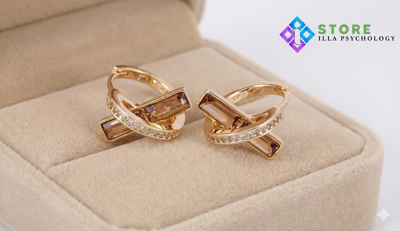 Aretes Huggies “Destello Champagne” – Diseño Cruzado en Oro Rosa