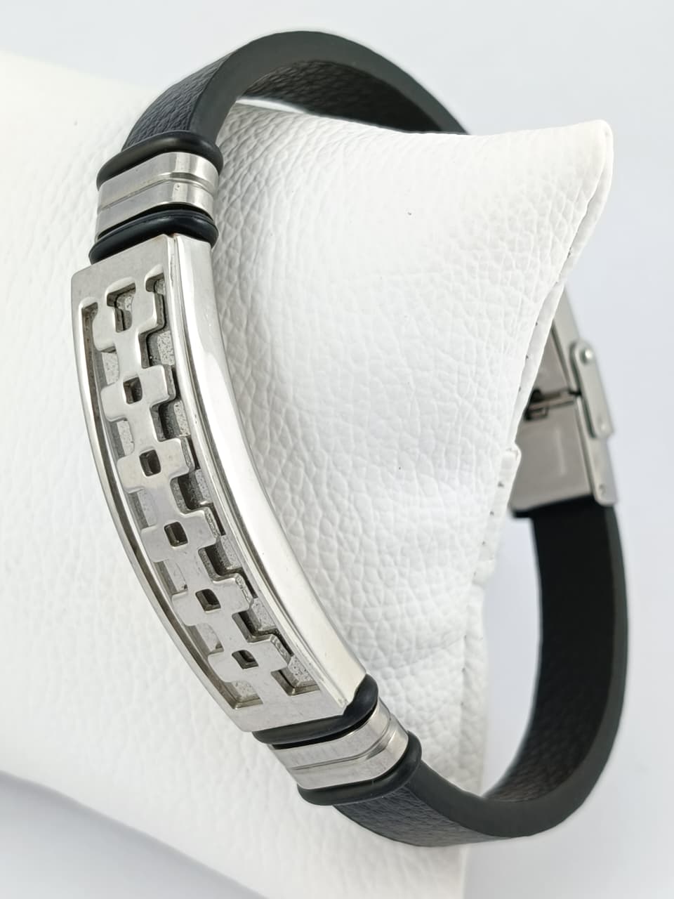 Brazalete "Laberinto" | Acero y Cuero Moderno